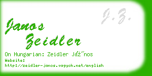 janos zeidler business card